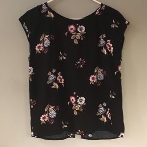 Black Floral Tee